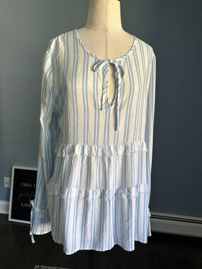 Central Park West Striped Blouse Small